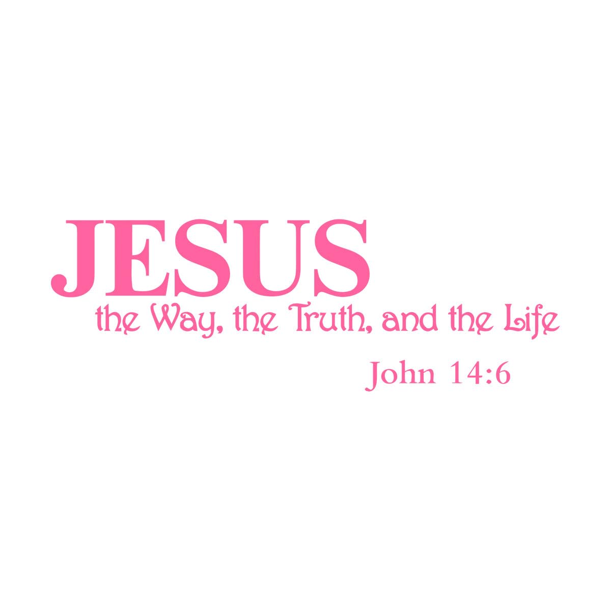Jesus The Way The Truth and The Life John 14:6 Wall Sticker Christian Bible Verse Inspirational Quote Wall Decal Extra Large - 48x140cm
