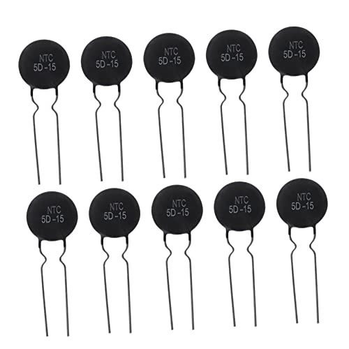 FUNOMOCYA 20 Pcs Thermistor 5d-15 Limiter Temperature Sensors W10435302 Kebt 74hc595 Inrush Current Limiter Extinguisher Sl32 24x11x10 Inrush Current Protection Pt100 Black Synthetic Film
