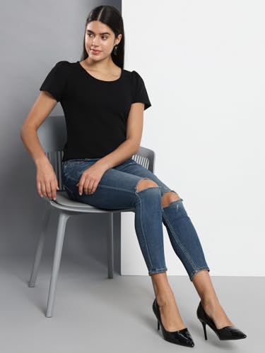 Image of Q - RIOUS Casual Solid Womens Regular Top