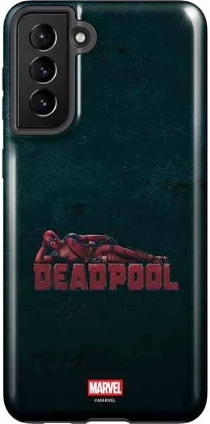 Skinit Pro Phone Case Compatible with Galaxy S21 FE - Officially Licensed Marvel Deadpool Legacy Deadpool Logo Design