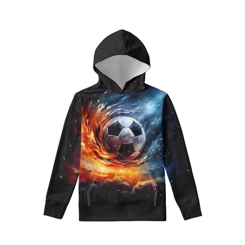 Image of WELLFLYHOM Boys Hooded Sweatshirts Hoodie Pullover Cool Graphic Crewneck Blouses Size 6-16