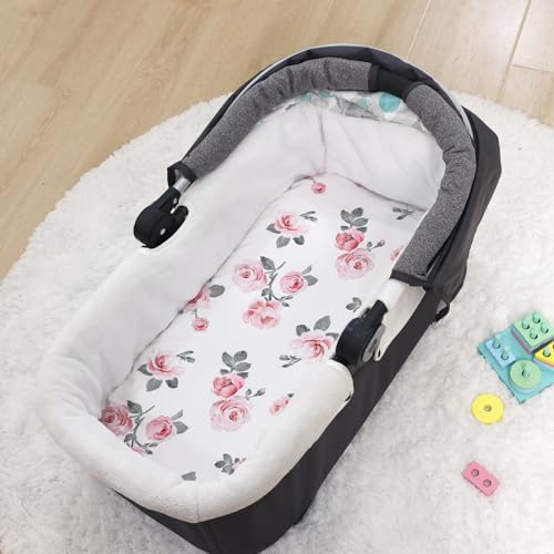 Image of PHF 3 Pack Soft Bassinet Sheets, Rose Floral Breathable Comfy Cradle Sheets for Baby Girls, No Slip Universal Fit for Most Cradle and Bassinet Mattress, Rose Floral