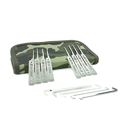 Dangerfield Praxis Lock Pick Set - Professional Dual Gauge 301 Stainless Steel with 44 Page Lockpicking Guide eBook - Great for All Levels