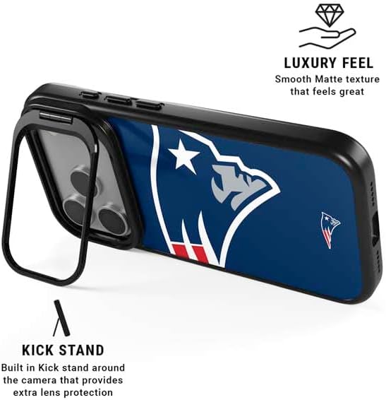 Skinit Kickstand Phone Case Compatible with iPhone 17 Pro Max - Officially Licensed NFL New England Patriots Large Logo Design