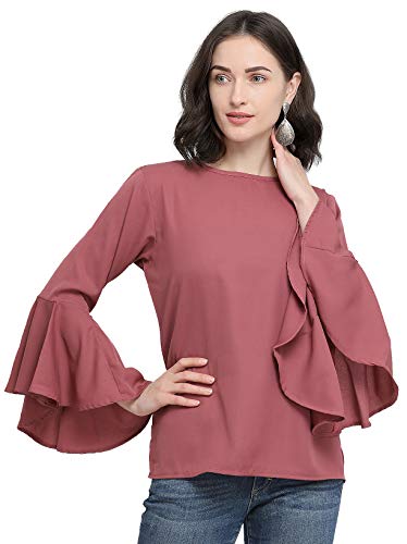 Image of SEREIN Women's Top (Black & White Printed Crepe top with Full Sleeves)