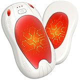FANDLISS Handwärmer Elektrisch, 2er Taschenwärme mit 10000mAh, Zweiseitige Heizung, USB Taschenwärmer Wiederverwendbar mit 3 Wärmestufen, Winter Geschenke für Frauen Mann Outdoor Camping(Weiß Rosa)