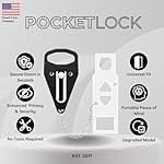 Portable Door Lock + Door Stop Alarm Set – Travel Safety Kit for Hotel Rooms, Home, Dorms & Apartments – PocketLock (Black, Lock + Alarm) - Image 2