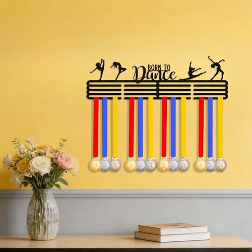 LumDecor Born to Dance Medal Holder, Female Dancer Medal Display Hanger, Athletes, Gymnastics or Kids Cheer Medal Organizer Holder Wall Mount, Award Holder for Wall, Living Room, Showroom, Bedroom — view 6