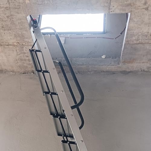 Escaleras para Áticos Escalera de Ático Resistente para Trampilla de Techo, Escaleras Plegables para Subir Al Desván con Ganchos Superiores, Escalera de Escape(2.57 m/8.4 ft-8 Steps)