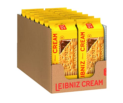 LEIBNIZ Cream Choco, 14er Pack, knusprige Butterkekse mit zarter Schokoladencreme, Großpackung als Vorrat oder zum Verkauf (14 x 228 g)