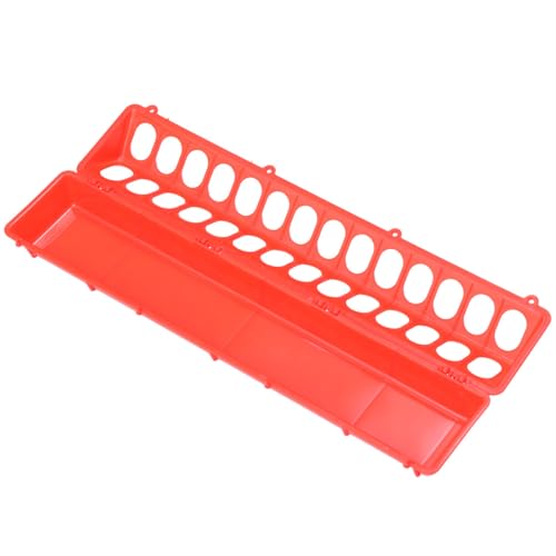 UKCOCO Comedero para Palomas Rojo 515X125X80 MM Ranuras Separadoras para Alimentación Limpia Suministros para Aves Pequeñas como Loros y Periquitos Accesorio Duradero y Fácil de