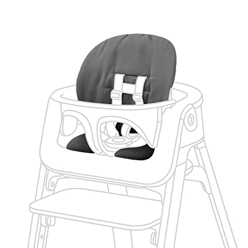 Image of Stokke Steps Baby Set Cushion, Herringbone Grey - Comfortable Accessory Steps Baby Set - Soft, Easy-to-Clean, Water-Repellent Material - Machine Washable Cotton