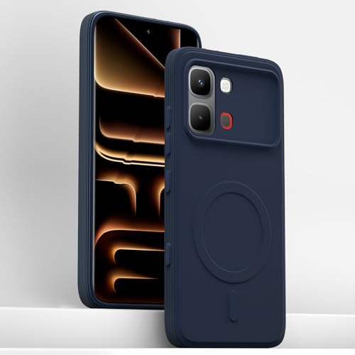 Image of Pikkme Back Cover for Infinix Note Edge 5G Soft Matte Silicone Mag-Safe Design (Mag-Safe Not Support) Camera Protection | Slim Fit Bumper Cover (Blue)