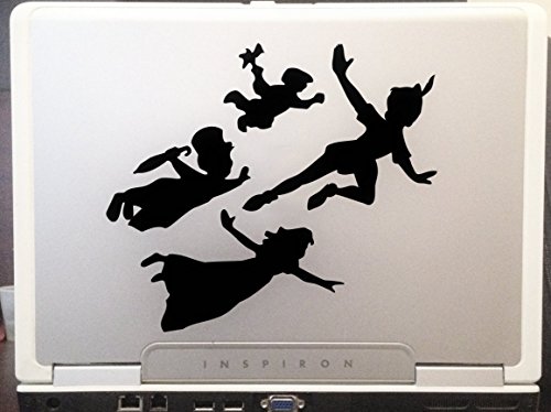 Peter Pan Kids Car Truck Laptop Helmet Motorcycle Die Cut Vinyl Decal Sticker Classic Movies (Black, 6')