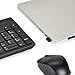Amazon Basics Wireless Keyboard and Mouse Combo, Full-Sized, QWERTY Layout, 2.4 GHz USB Plug & Play Receiver, Sleek Design, Black
