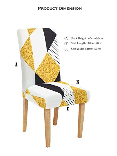 Image of Cortina Dining Chair Slipcover | Anti Slip Chair Cover | Geometric Print, Removable, Easy Wash | Universal Fit Super Soft Stretchy Polyester Spandex | Living Room, Kitchen, Hall | Pack of 4, Multi 10