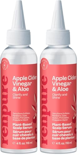 Image of RENPURE,Scalp Serum Apple Cider Vinegar Clarify Shine,4 Fl Oz,(Pack of 2)