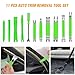 GOOACC 11 PCS Trim Removal Tool Kit, Metal Pry Tool Auto Fastener Remover Pry Bar Set Car Door Panel Removal Tool Dashboard Repair Kit Green
