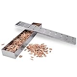 Lightique Smoker Box for BBQ Grill Wood Chips,Charcoal & Gas Barbecue Meat Smoked Salmon - Thicker Stainless Steel Won't Warp Reusable Barbecue Grilling Accessories and Cool Dad Gifts