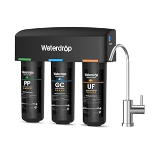 Waterdrop TSB-UF 0.01 μm Ultra Filtration Under Sink Water Filter System, 9 Layer Under Sink Water Filtration System, Reduces Chlorine, Fluoride, Taste and Odor, with A Separate Faucet, Quick Change