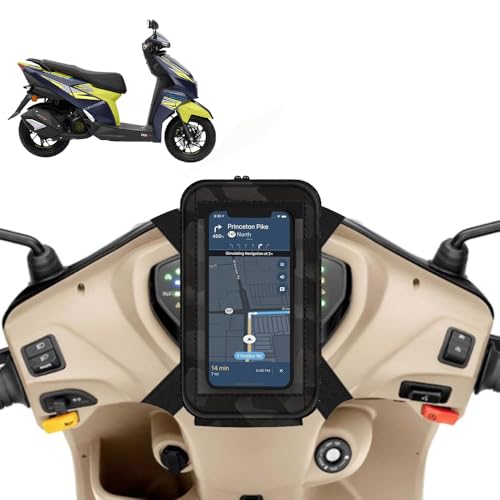Image of Universal Mobile Holder /Stand /Mount Pouch for Scooters Scooty for Ntorq 125 (Black