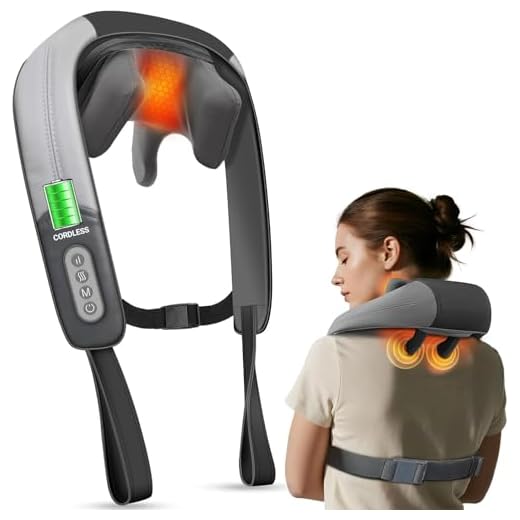 CuPiLo Neck and Shoulder Massager with Heat - Cordless Neck Massager for Pain Relief Deep Tissue, Electric Rechargeable Heated Shoulder and Back Massager