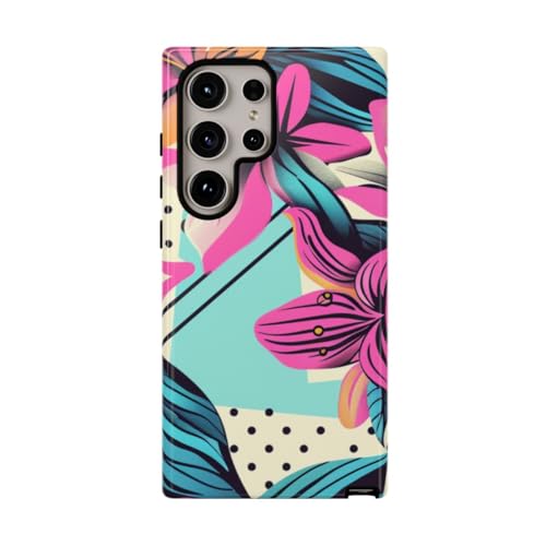 Coque Samsung Galaxy S24 Ultra rigide premium finition brillante florale