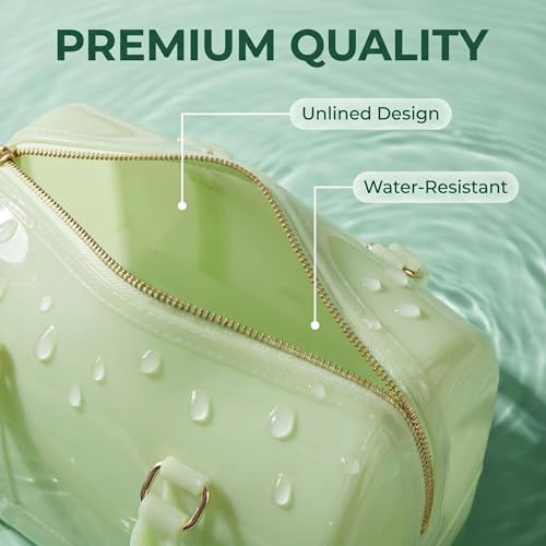 Image of Ladies Summer Jelly Pillow-shaped Top Handle Handbag Candy Color Transparent Crystal Purse