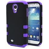 Galaxy S4 Case, MagicMobile® Hybrid Impact Shockproof Cover Hard Armor Shell and Soft Silicone Skin Layer [ Black - Purple ] with Screen Protector and Stylus