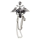  Unbekannt Gothic Flügel Form mit Kette Kragenkette Anstecker Anstecknadel Silber