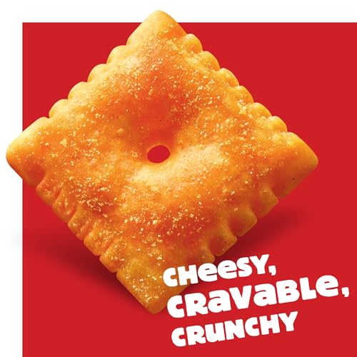 Cheez-It Cheese Crackers, Baked Snack Crackers, Lunch Snacks, Family Size, Extra Cheesy, 21oz Box (1 Box)