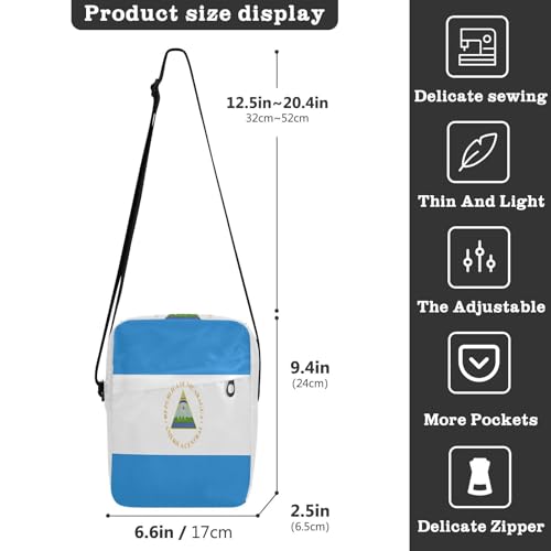 Nicaragua Flag Nicaraguan National Blue mens messenger bag Crossbody Bags For Women Womens Cross Body Purses Adjustable Strap for Travel business3