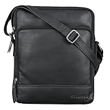 brand factory 'Faro' Herren Ledertasche Umhängetasche klein von der Vintage Lifestyle Brand STILORD | Vintage Ledertasche für Männer mit Stil | handliches Format, viele Fächer - ideal für ein 11 Zoll Tablet