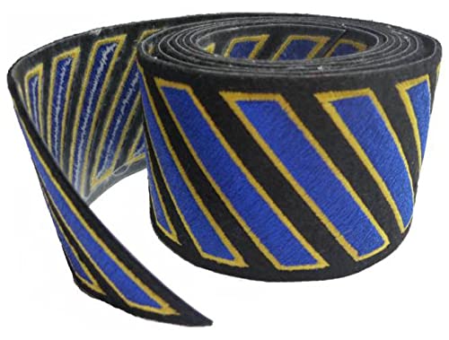 EMBROIDERED UNIFORM PATCHES & EMBLEMS Service Hash Marks - Royal-Medium Gold on Black Felt Backing - 100 Count Roll