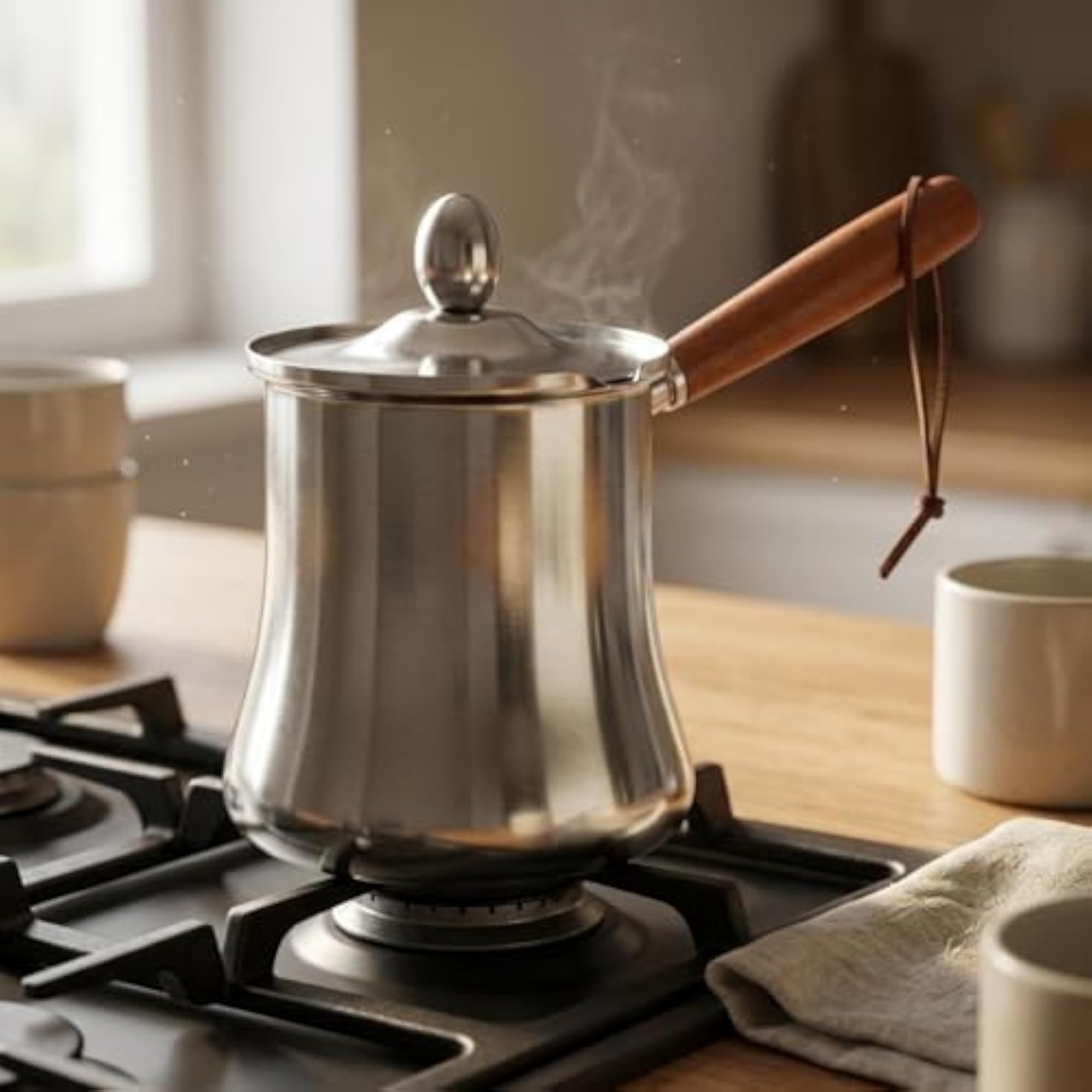 Cooktop Safe Stainless Steel Milk Pitcher, 720ML
