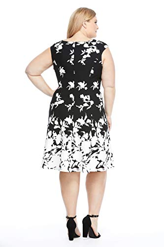 Image of London Times Womens Dresses Cap Sleeve Fit and Flare - Elegant Summer Cocktail Graduation Garden Party Wedding Guest Dress