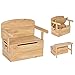 COSTWAY 3 in 1 Kinder-Aktivitätstisch Set mit Schreibtisch Sitzbank Aufbewahrungsbox, Kinder Sitzgarnitur Holzspielzeug Bank für Kindergarten Spielzimmer 60x34x57cm