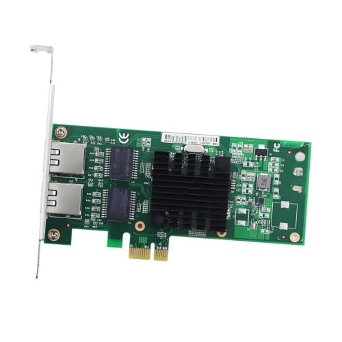 Tarjeta de red Gigabit PCIe x1 con puertos RJ45 duales, adaptador LAN Ethernet 1000Mbps con controlador 82576 para PC de escritorio NAS miniatura 1