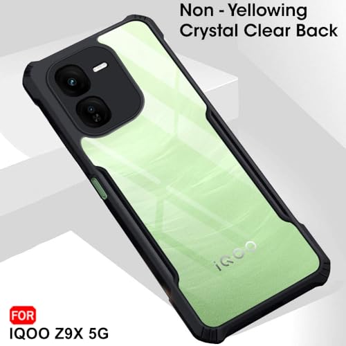 TheGiftKart Shockproof Crystal Clear Back Cover Case for iQOO Z9X 5G | 360 Degree Protection | Protective Design | Transparent Back Cover Case for iQOO Z9X 5G (PC & TPU, Black Bumper) 3 41Ea0uf0spL