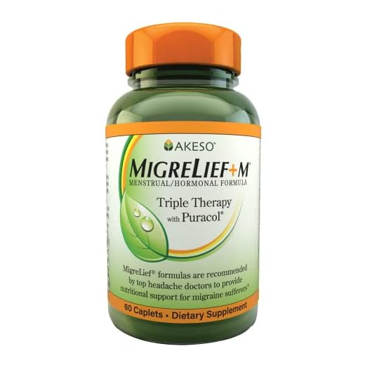 MigreLief+M - Nutritional Support for Women Suffering with Menstrual/Hormonal Migraines - 60 Caplets/1 Month Supply