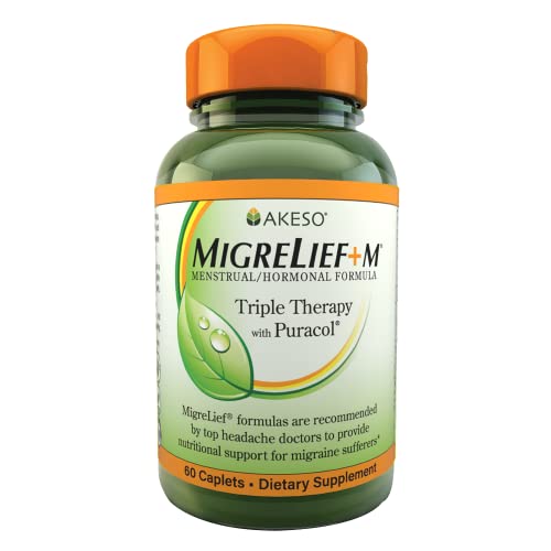 MigreLief+M Advanced Nutritional Support Supplement for Womens Neurological Health and Head Comfort 60 Caplets (1-Month Supply)