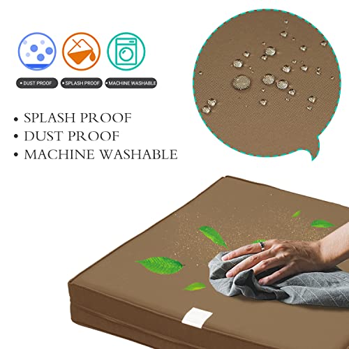 9 Pack Outdoor Patio Cushions Replacement Covers Fit For 5 Pieces 4-Seater Wicker Rattan Furniture Conversation Set Sectional Sofa Seat Cushion Pillow, Water-Resistant Fadeless,Taupe-Covers Only #TOP5