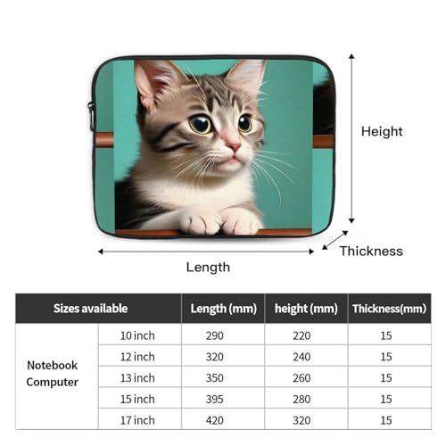 A Curious Cat Laptop Bag Durable Computer Carrying Case for Most Laptops and Ipads Shock Resistant Slim Sleeve 12 Inch4