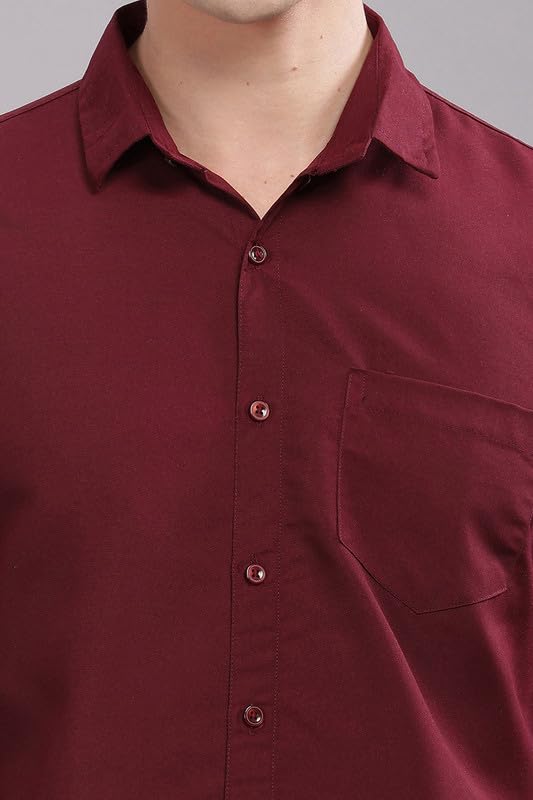 Image of Men's Cotton Blend Slim Fit Shirt | Full Sleeve Casual wear for Men | Comfortable Office Wear Shirt for All Seasons