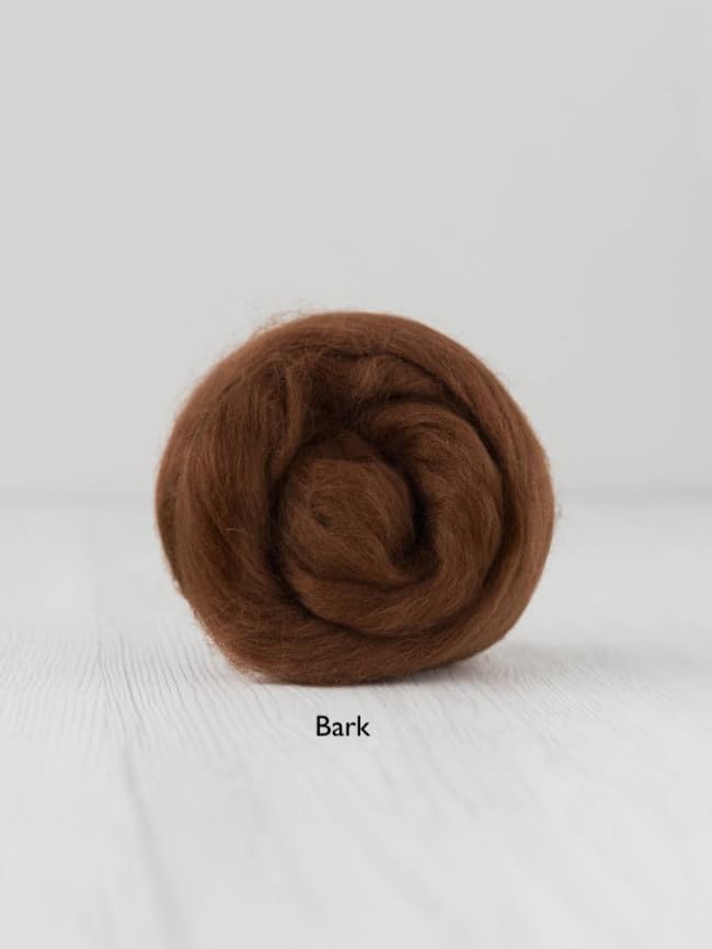 150 gm Extra Fine Merino Wool Roving Tops 19 Micron Dyed in Italy | Weaving, Macraweave, Felting and Spinning | 30 Grams Each of 5 Colors | Browns/Earth Tones
