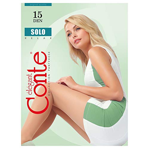 Image of Conte elegant Thin Sheer Matte 15 denier Pantyhose - Solo, Tan (Bronz), Large
