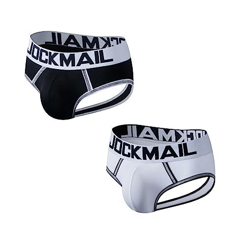 JOCKMAIL 2PCS/Pack Mens Underwear Briefs Mens Breathable Briefs Comfortable Mens Bikini Briefs