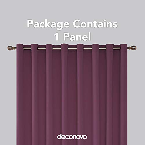 Image of Deconovo 1 Panel Blackout Drape Wide Width Grommet Bedroom Curtains for Windows, 100W X 84L, Super Pink