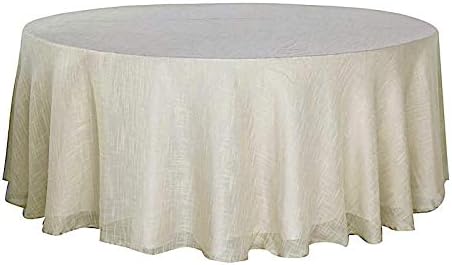 BalsaCircle - Mantel redondo de arpillera sintética de poliéster de 108 pulgadas, color beige, para bodas, recepciones, fiestas, eventos, decoración