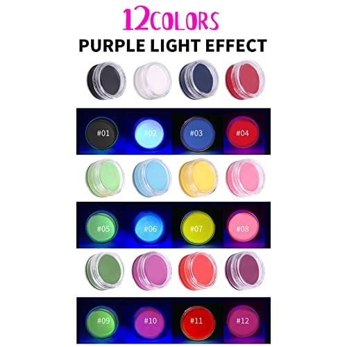 Tinta Corporal Fluorescente - Pintura facial e corporal UV Glow Blacklight | Kit de maquiagem de bri